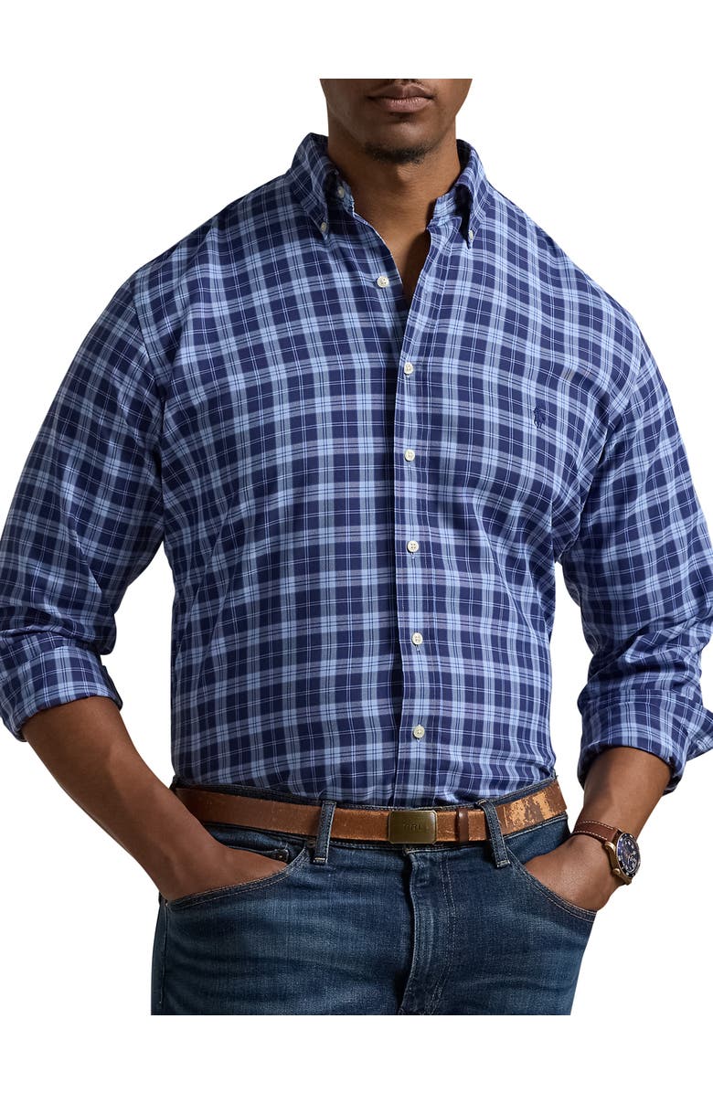 Polo Ralph Lauren Multi Plaid Performance Oxford Sport Shirt, Main, color, Blue Multi