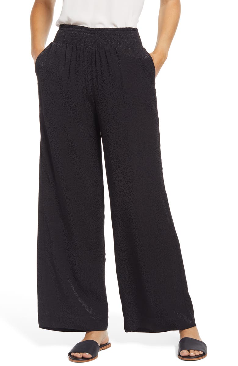 Tommy Bahama Wild One Leopard Jacquard Wide Leg Pants, Main, color, 