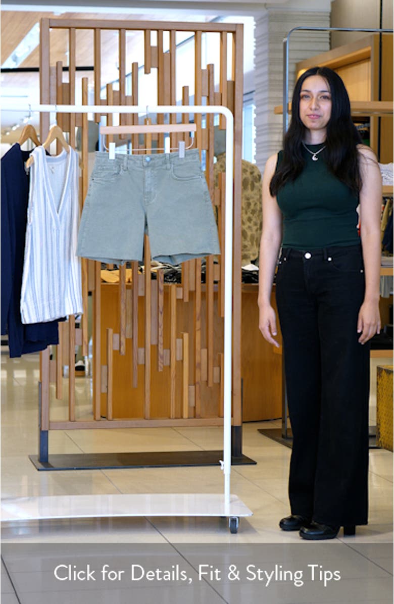 Hailey Raw Hem Denim Bermuda Shorts, sales video thumbnail