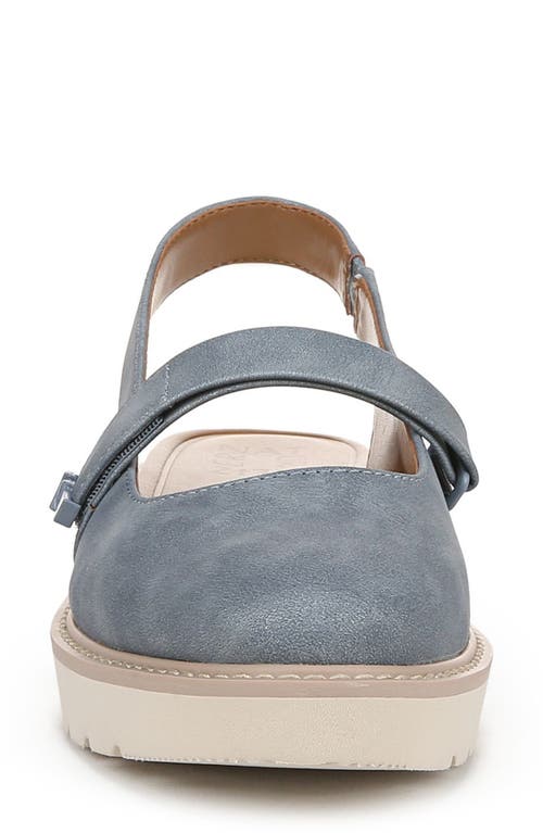 Naturalizer Edison Slingback Flat In Mid Blue Faux Leather
