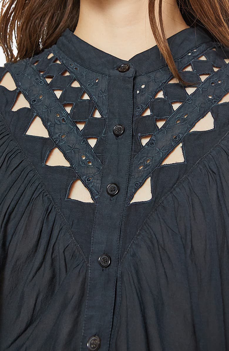 MOTHER The V-Yoke Cotton Blend Shirt, Alternate, color, Trifecta