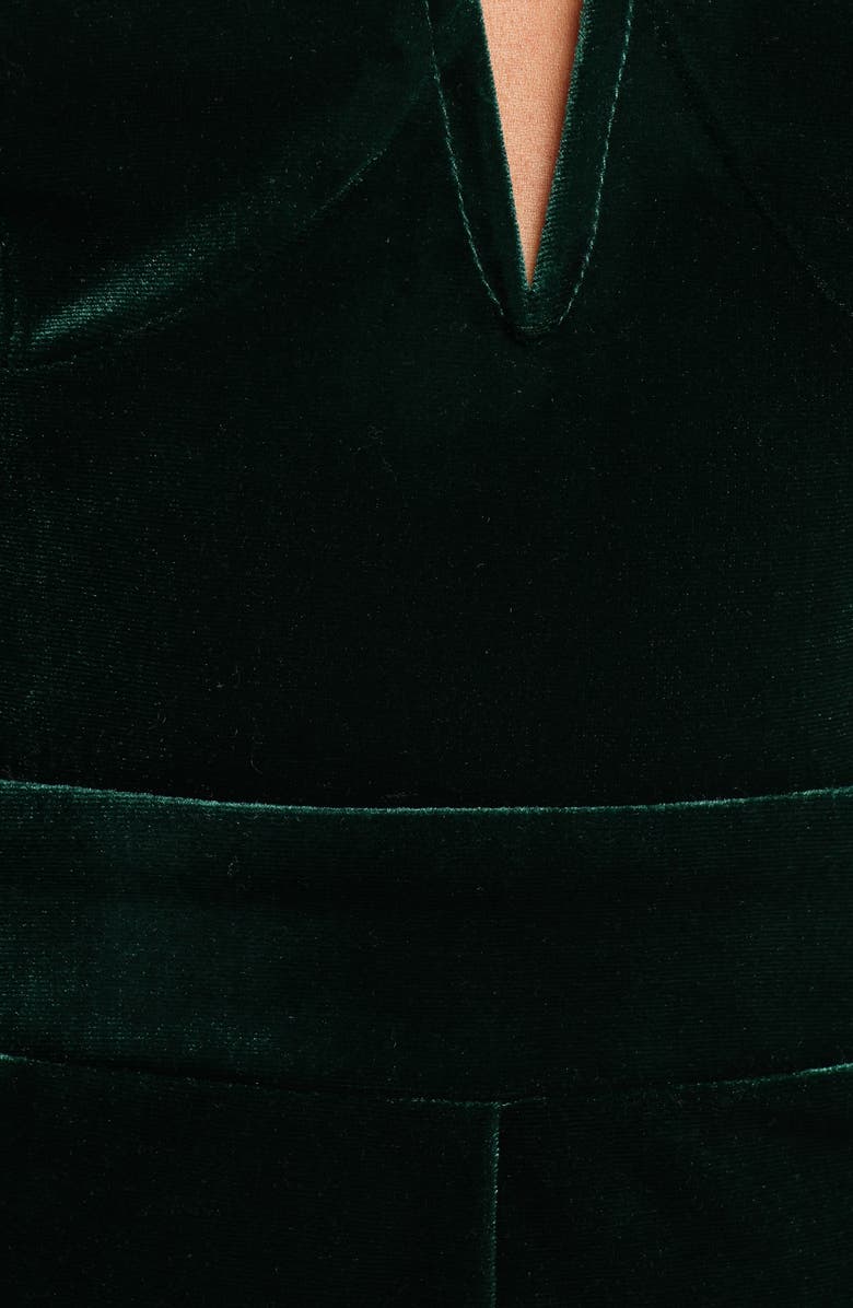 Petal & Pup Bonney Velvet Wide Leg Jumpsuit, Alternate, color, Green