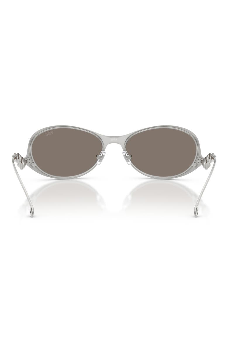 56mm Oval Sunglasses, Alternate, color, SHINY SILVER / MIRROR SILVER
