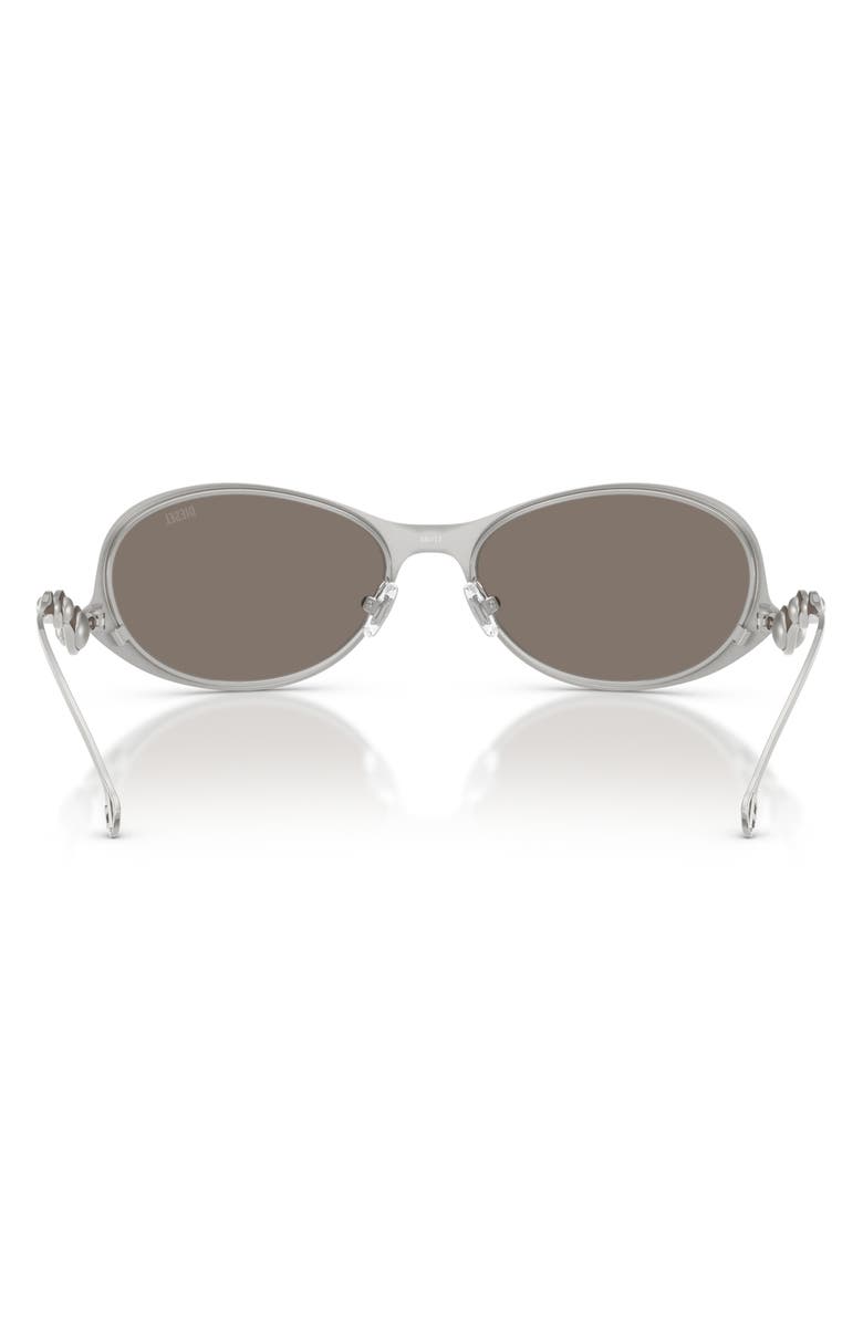 DIESEL<sup>®</sup> 56mm Oval Sunglasses, Alternate, color, Shiny Silver / Mirror Silver