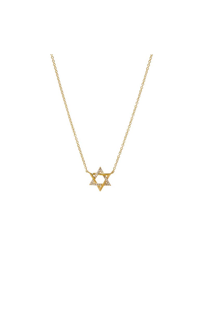 BY ADINA EDEN Diamond Solid/Pave Intertwined Star of David Necklace 14K, Main, color, 