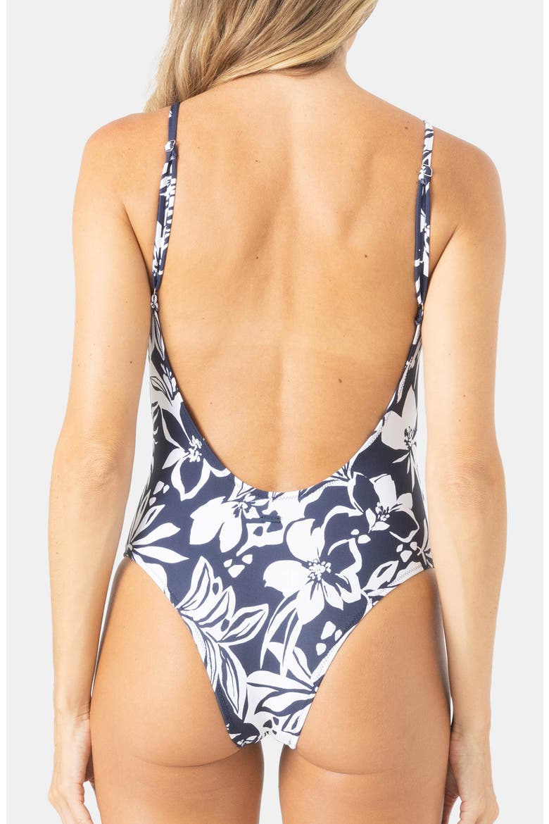 Oceanside Scoop Low Back One-Piece Swimsuit, Alternate, color, MOOD INDIGO