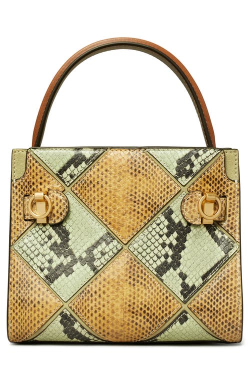 Tory Burch Small Lee Radziwill Diamond Exotic Leather Double Bag In Multi