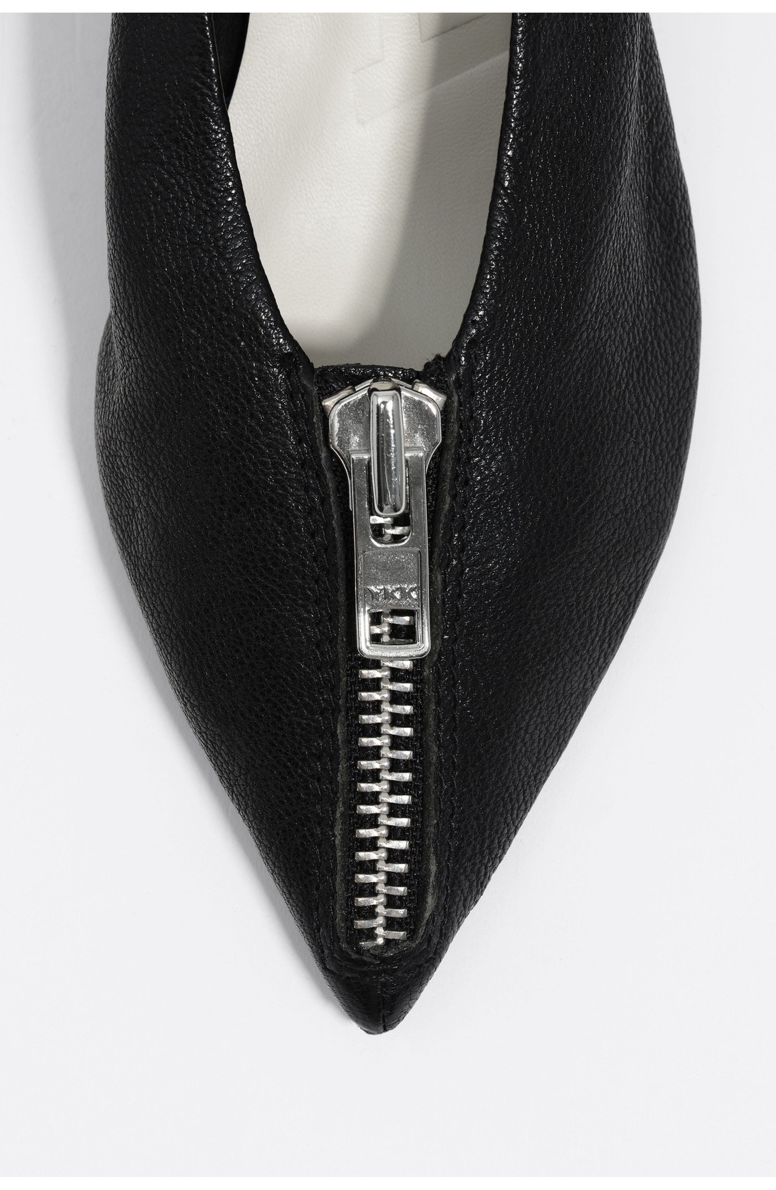 Bimba y Lola Leather Mid-Heel Pump, Alternate, color, Black