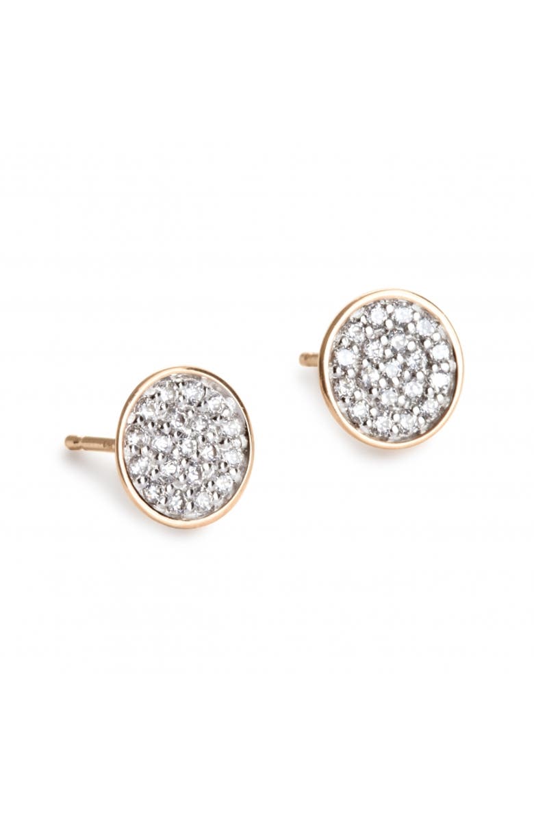 ginette ny Round Sequin Diamond Studs, Main, color, White Diamonds