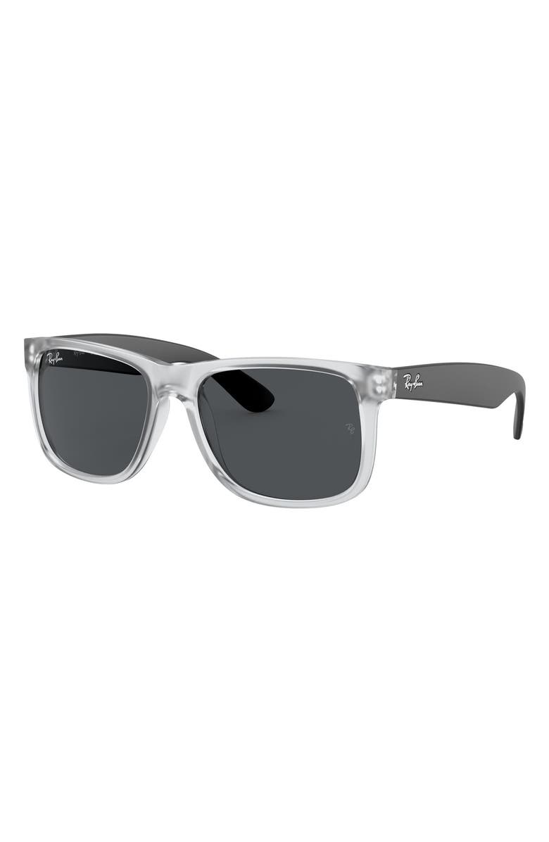 Ray-Ban Justin 51mm Flat Top Sunglasses, Alternate, color, Rubber Transparent/ Dark Grey