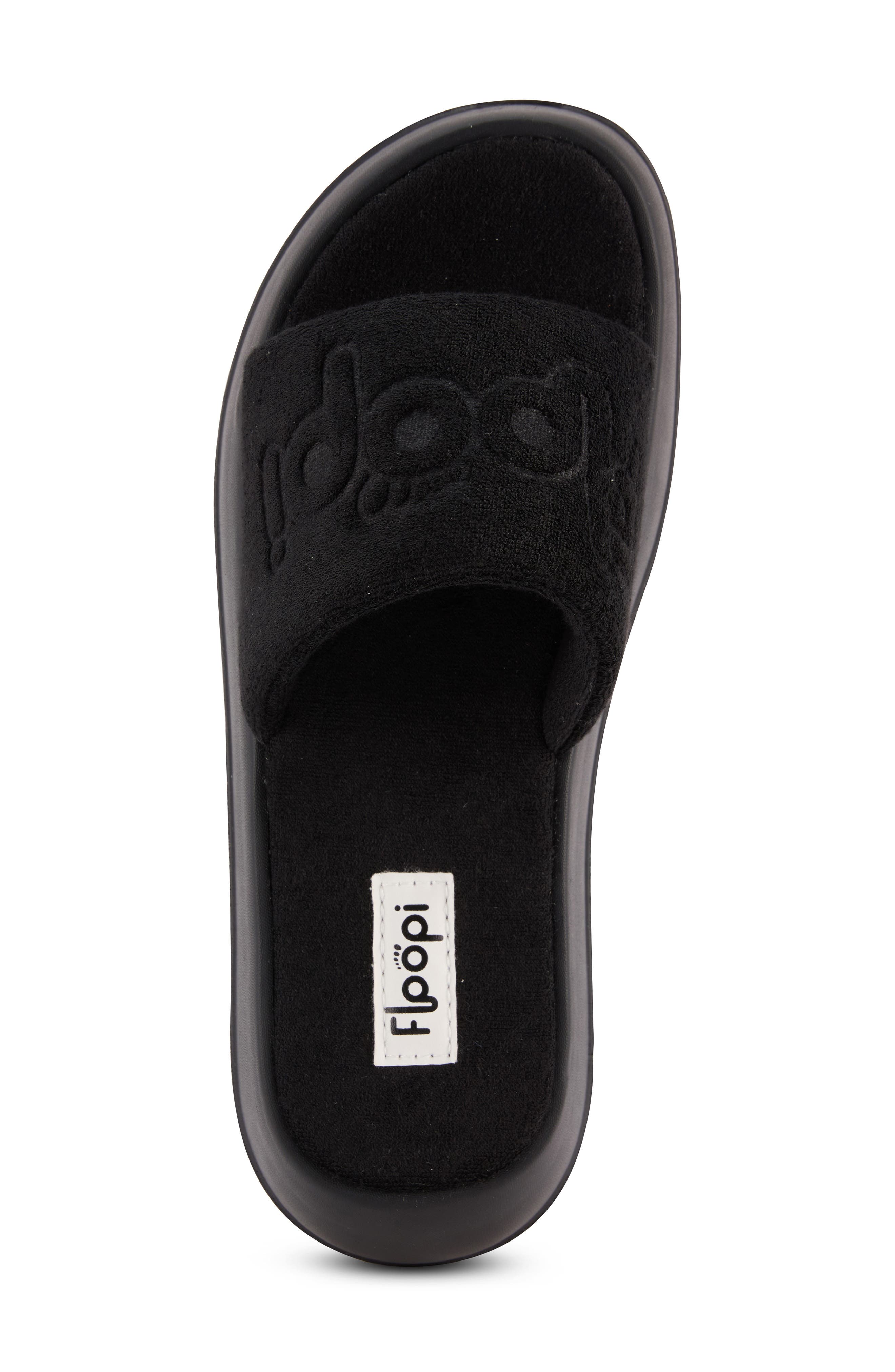 FLOOPI Terry Platform Slide Sandal, Alternate, color, Black