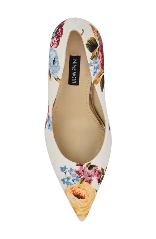 Nine West Fresh Pointed Toe Pump In White Floral