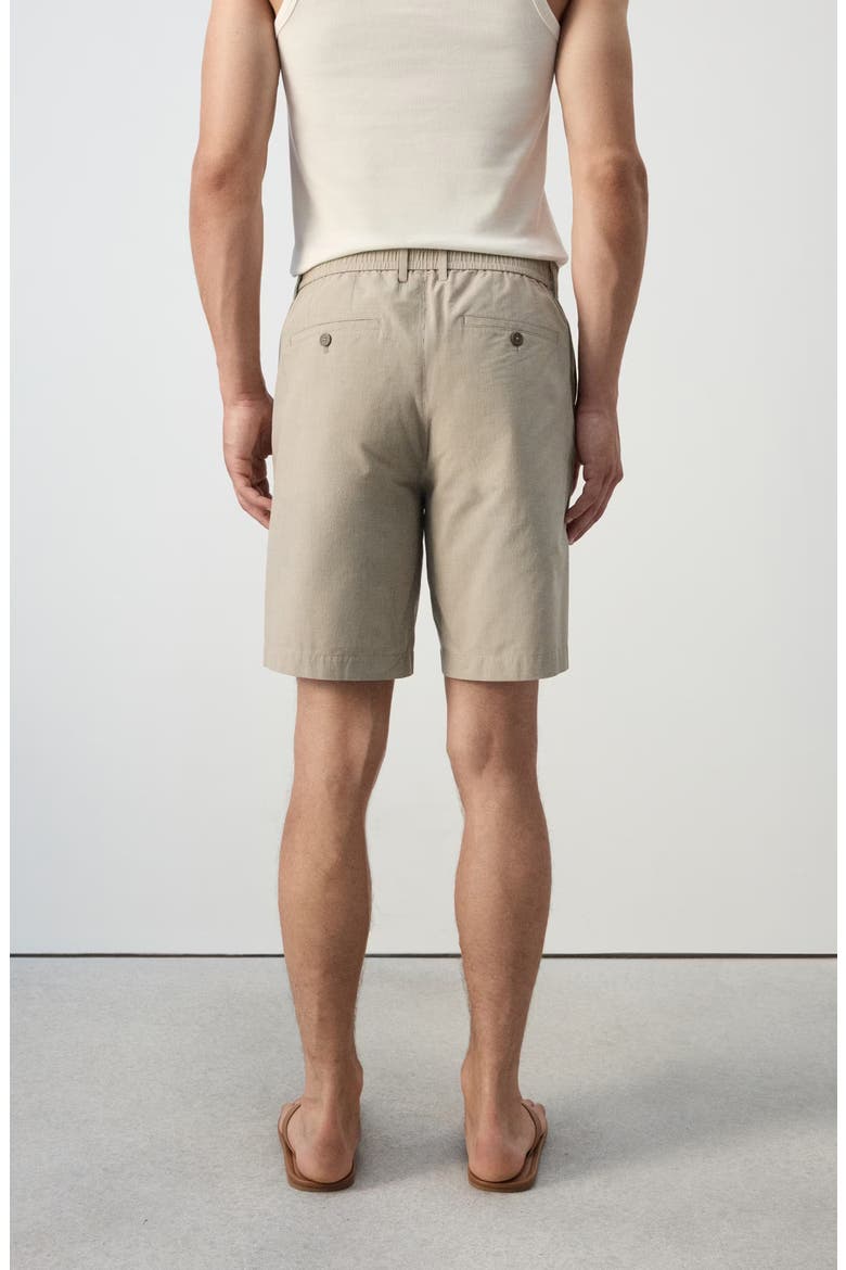 Slim Fit Microcheck Cotton Shorts, Alternate, color, BEIGE