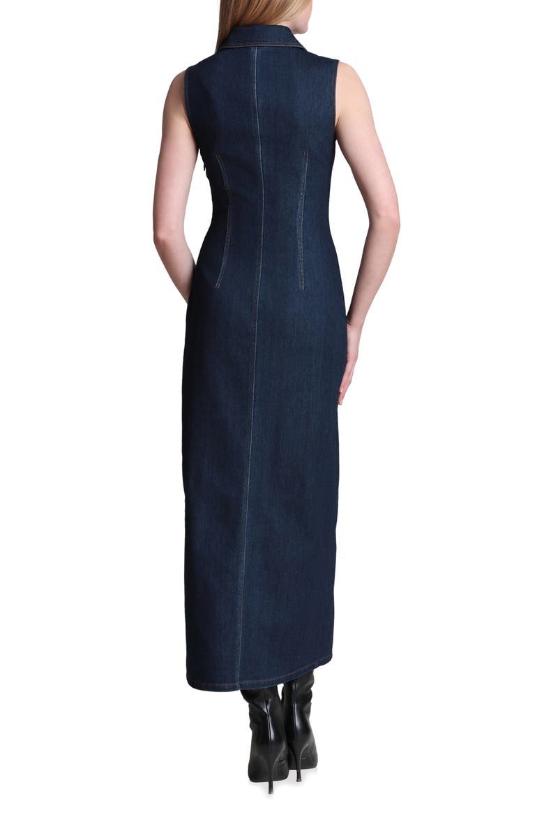 Sleeveless Stretch Denim Dress, Alternate, color, SATIN WASH