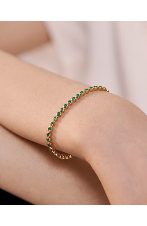 Monica Vinader Gold Gemstone Essential Tennis Bracelet Green Onyx In 18k Gold Vermeil