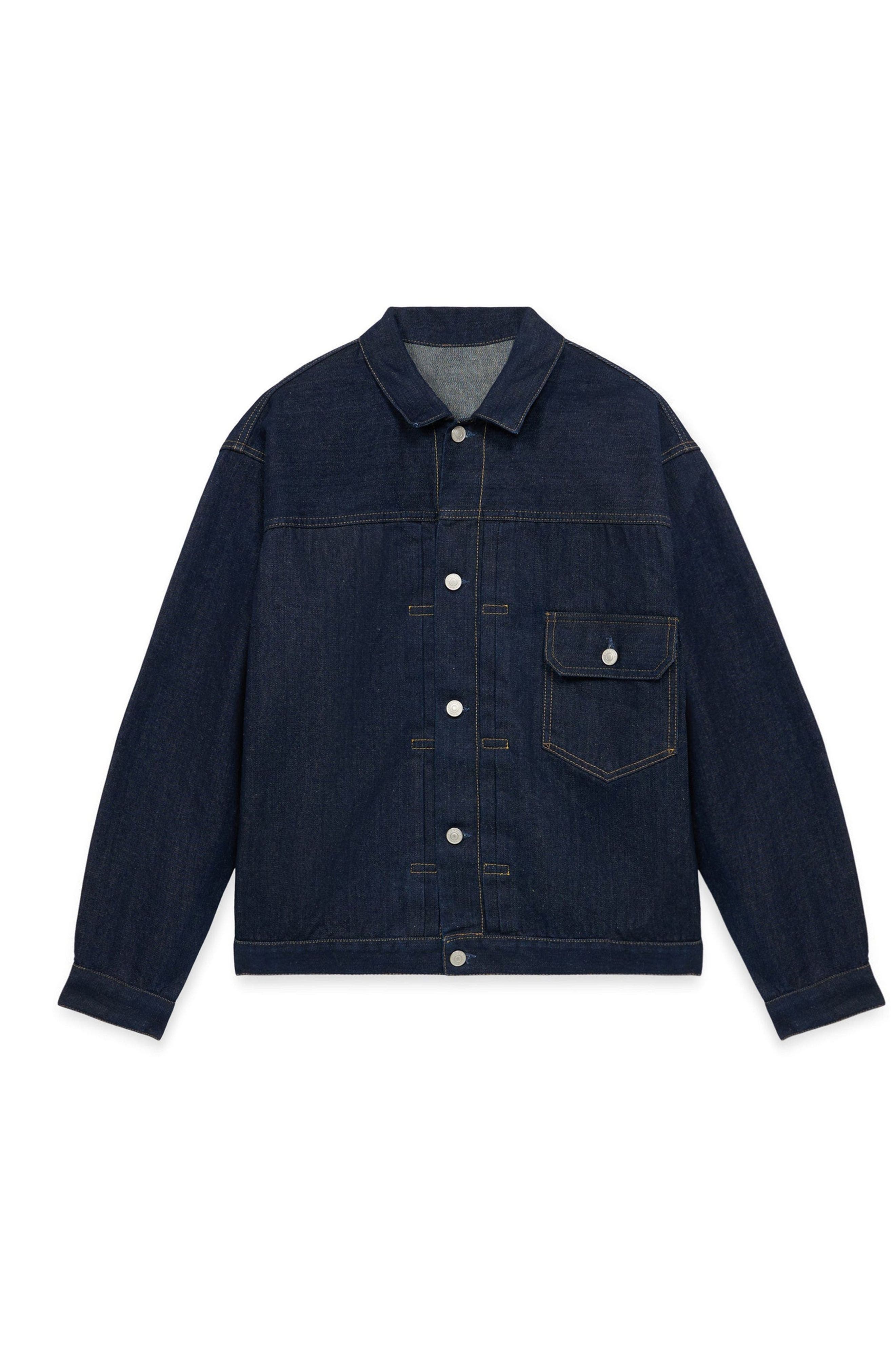 Fortela Type Indigo Rinse Denim Jacket In Blue