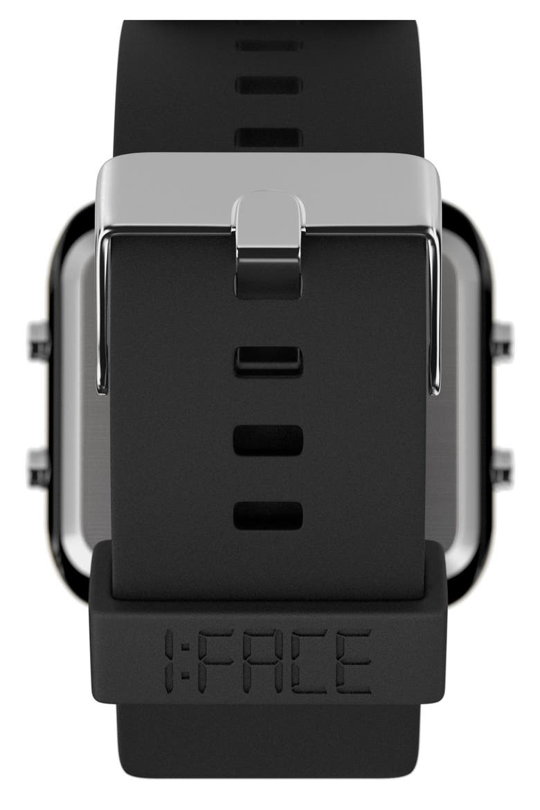 'Cancer' Square Digital Silicone Strap Watch, 38mm, Alternate, color, CANCER/ BLACK