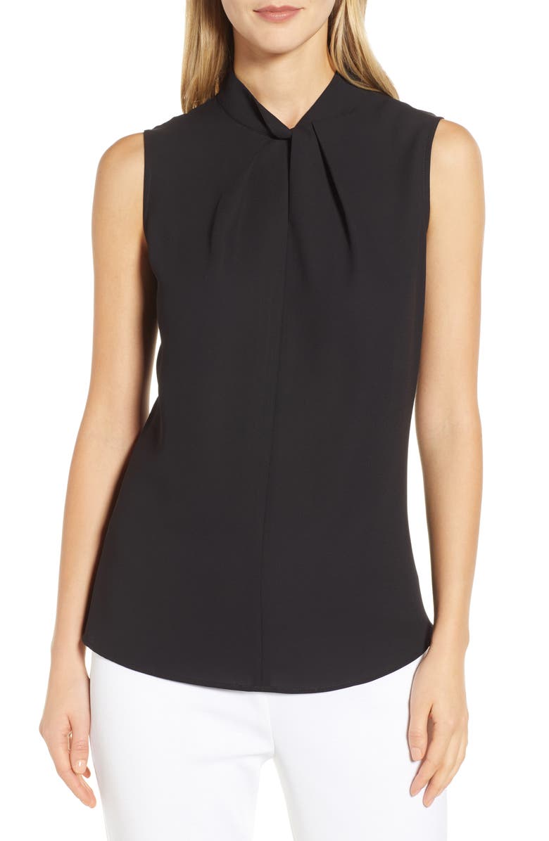 Ming Wang Twist Neck Blouse, Main, color, 