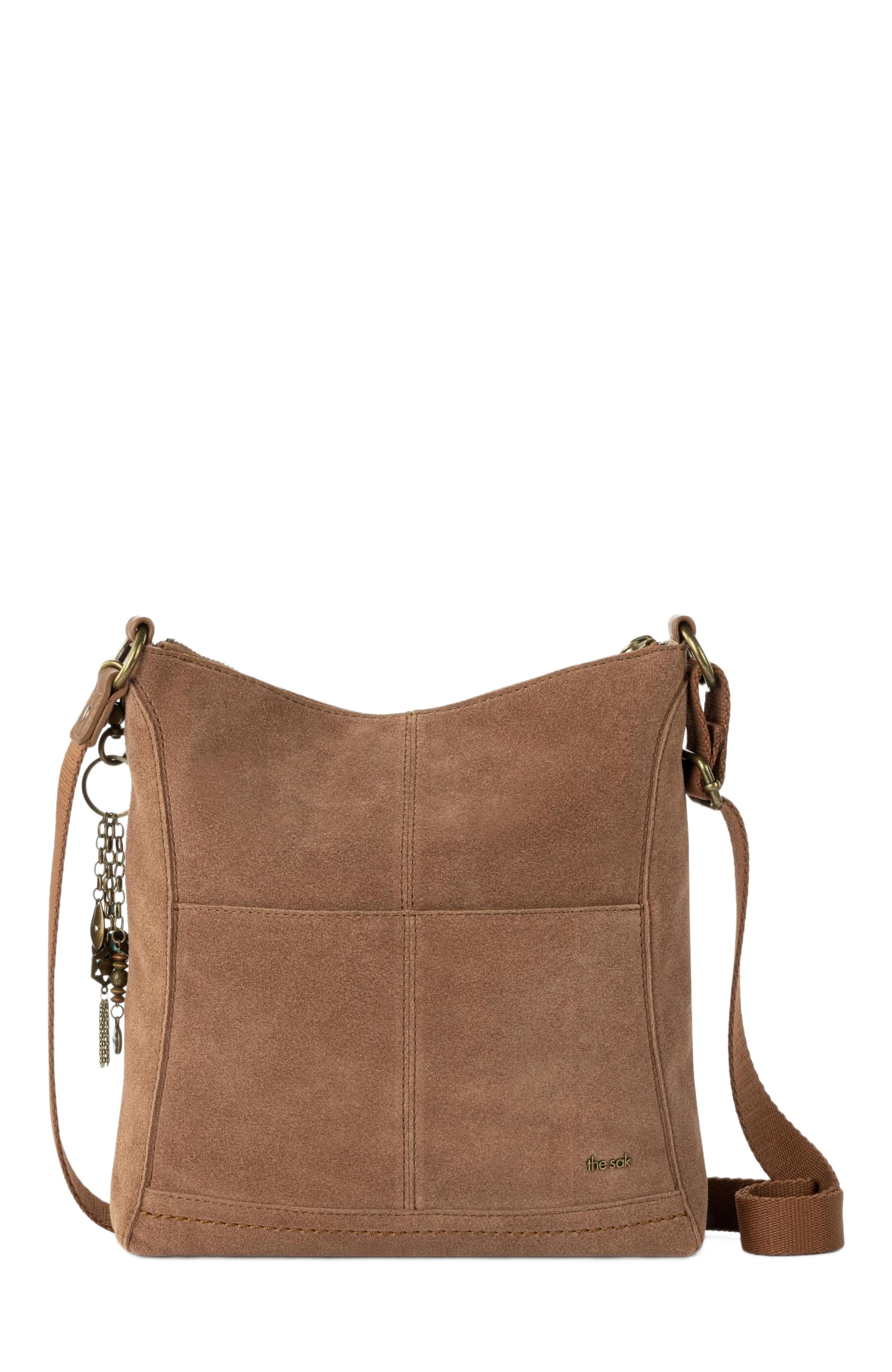 Lucia Crossbody Leather Bag, Alternate, color, Tobacco Suede