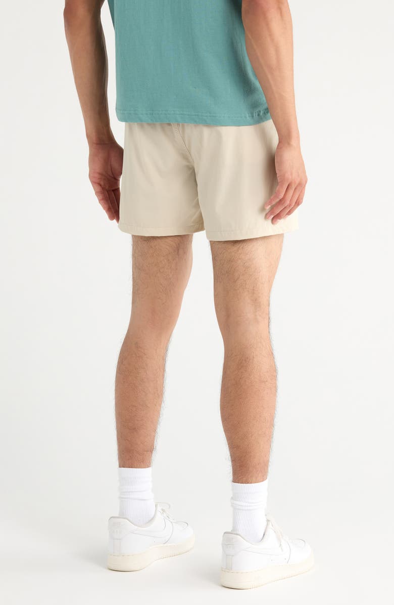 HONOR THE GIFT Logo Embroidered Swim Trunks, Alternate, color, Bone