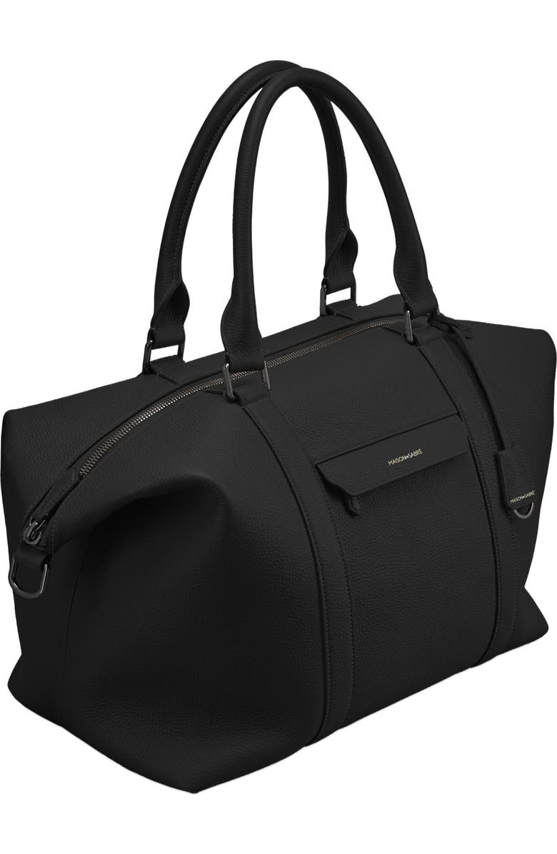 MAISON de SABRÉ Large Leather Weekender Bag, Alternate, color, Black Caviar