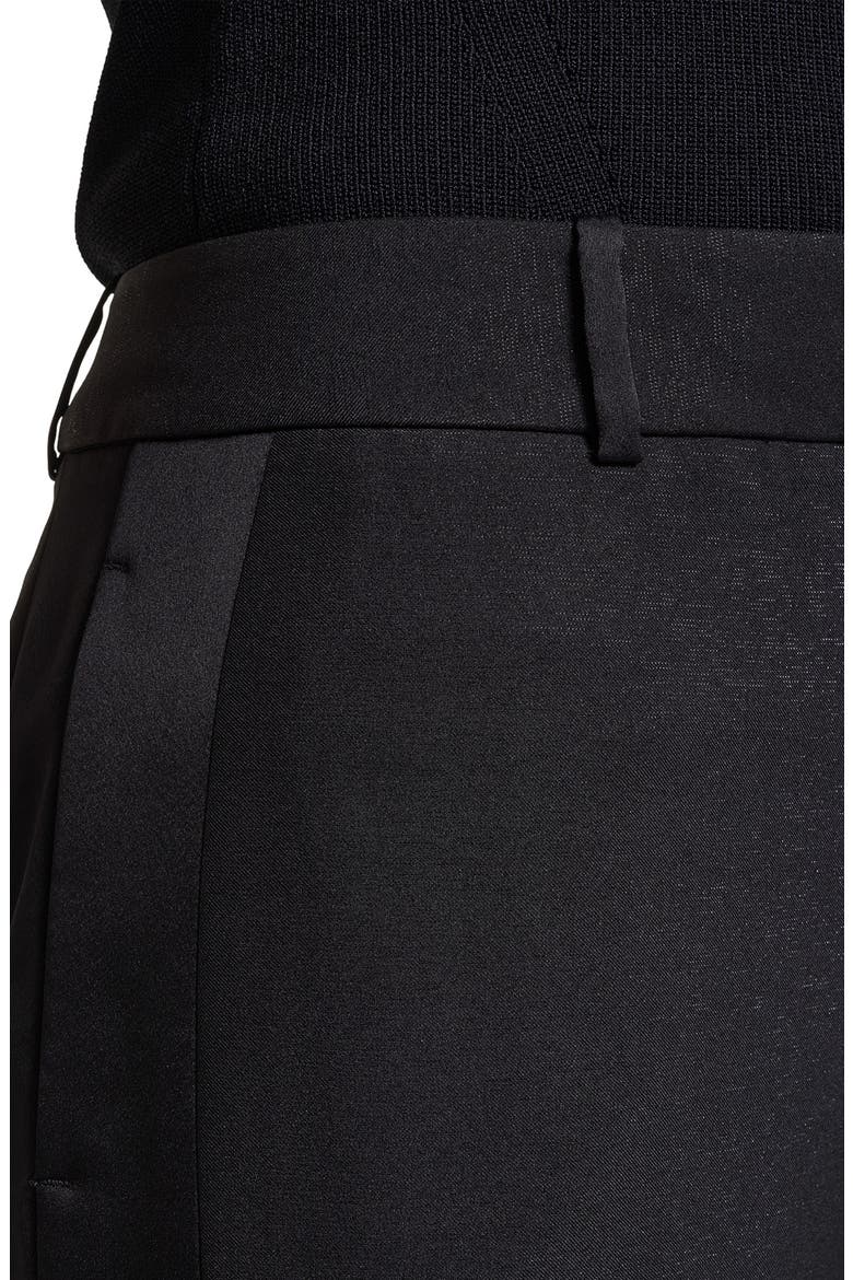 Shiny Twill Trousers, Alternate, color, BLACK