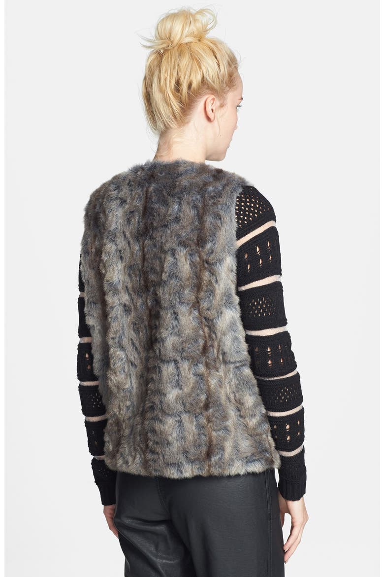 Faux Fur Vest (Nordstrom Exclusive), Alternate, color, GREY