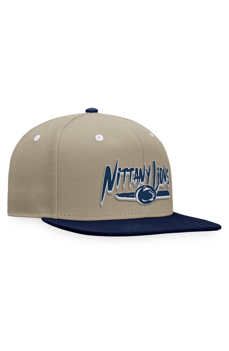 TOP OF THE WORLD Men's Top of the World Khaki/Navy Penn State Nittany Lions Land Snapback Hat, Alternate, color, Khaki
