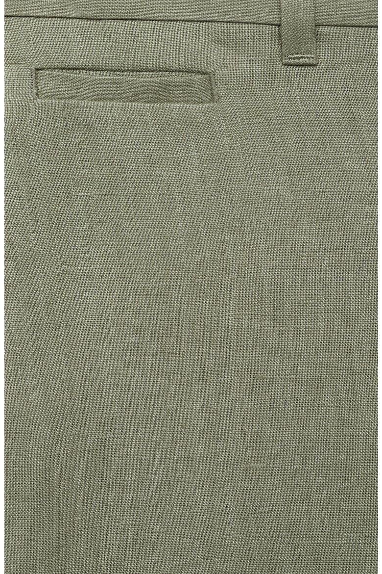 Slim Fit Flat Front Linen Pants, Alternate, color, GREEN