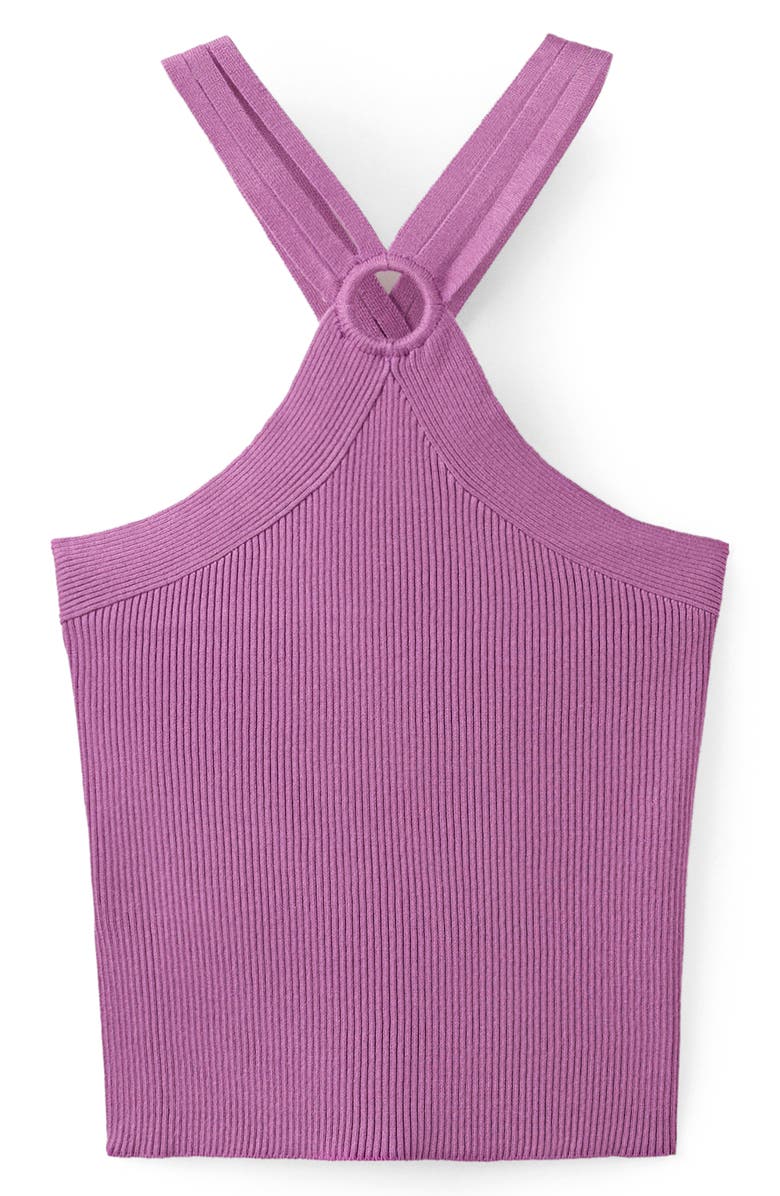 MANGO TEEN Cutout Knit Halter Top, Main, color, 