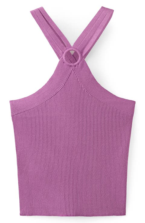 Cutout Knit Halter Top