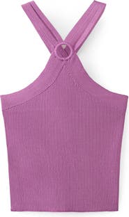 MANGO TEEN Cutout Knit Halter Top