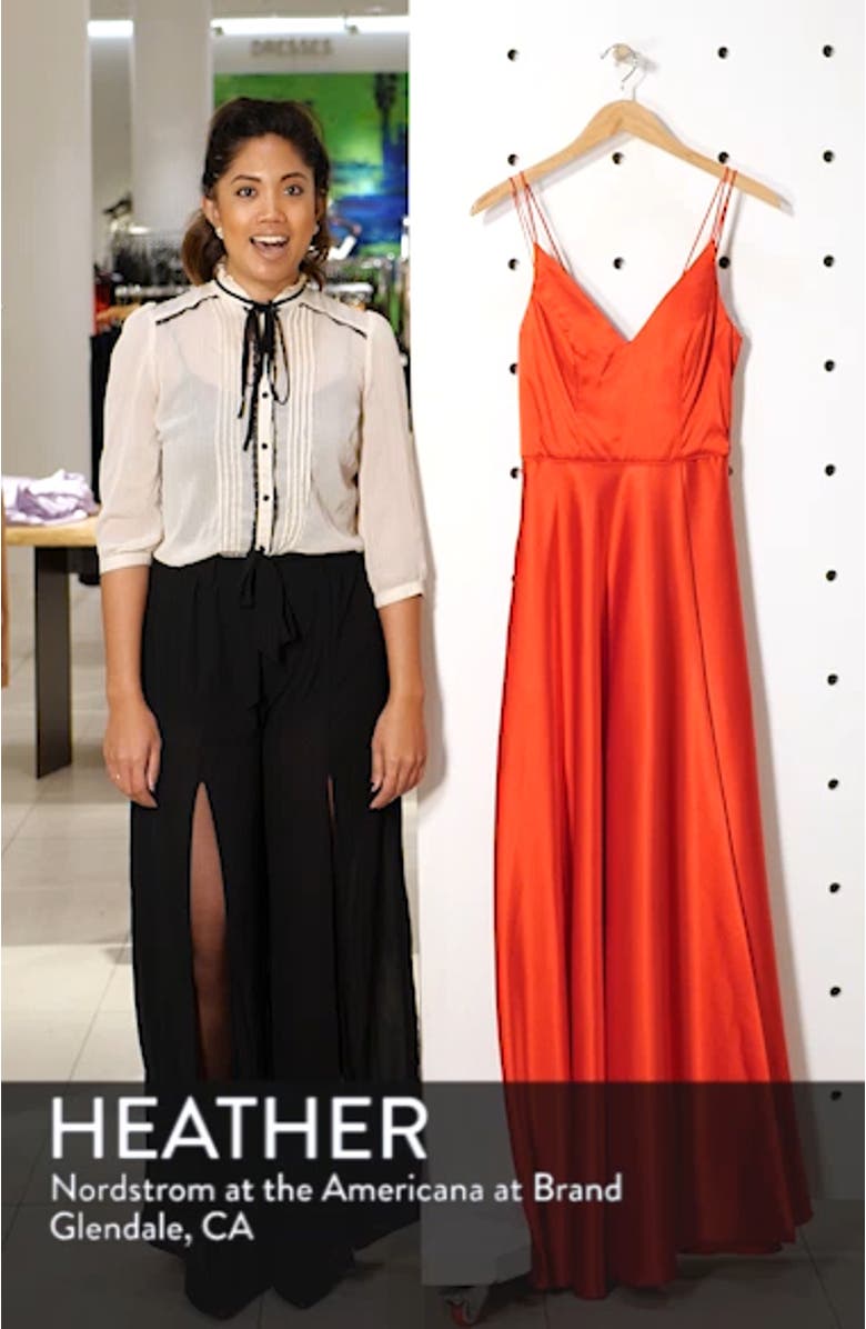 Double Strap Satin Evening Gown, sales video thumbnail