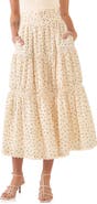 Free the Roses Tiered Floral Maxi Skirt