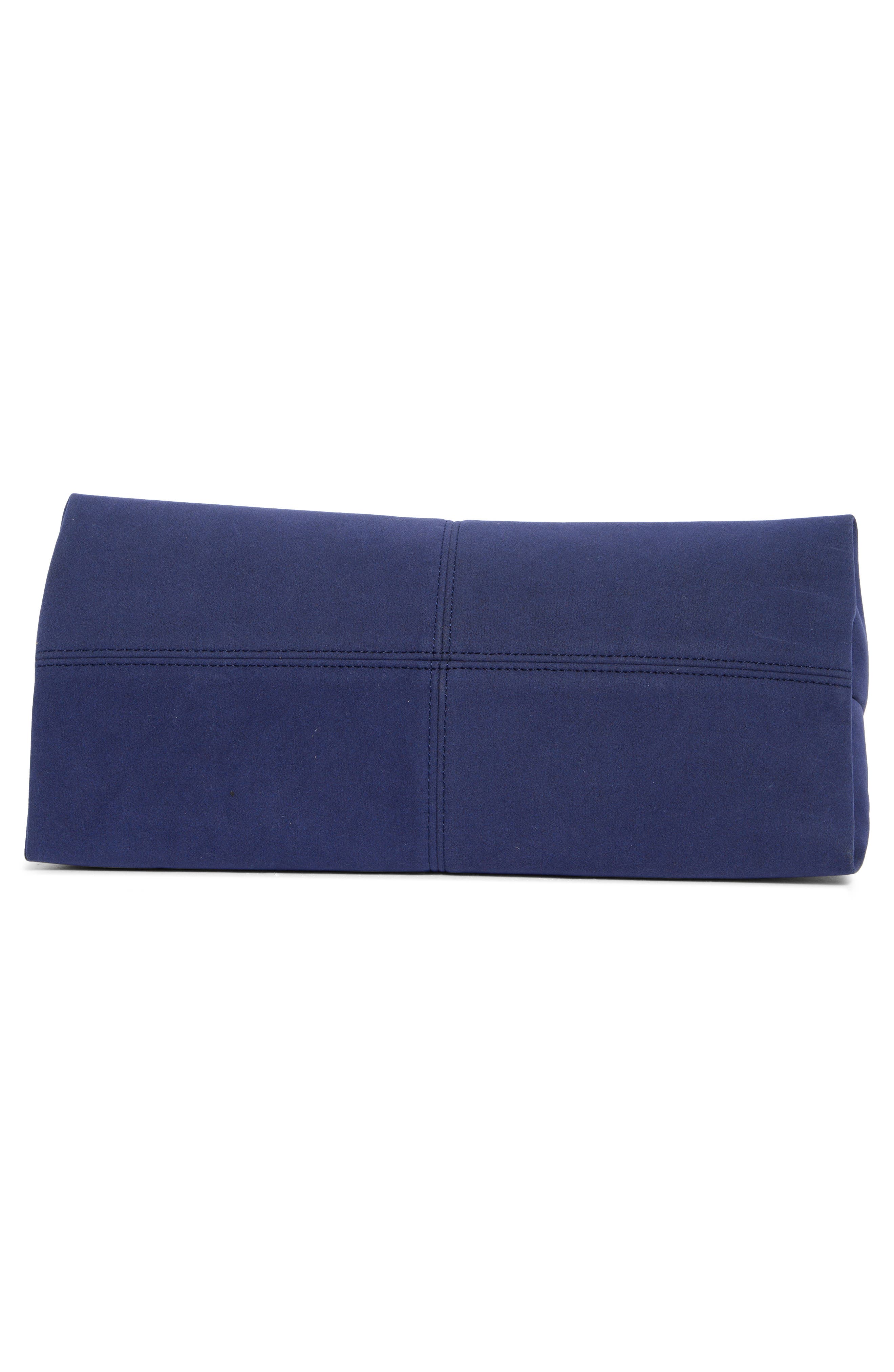 Faux Suede Clutch, Alternate, color, NAVY