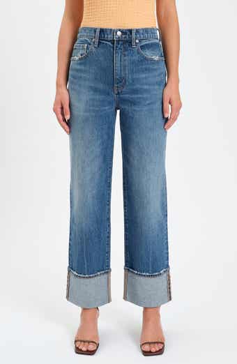 DAZE Eastside High Waist Cuff Crop Straight Leg Jeans