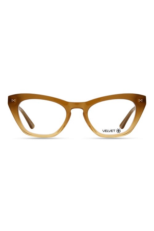 Velvet Eyewear Stevie 52mm Cat Eye Optical Glasses In Caramel Fade