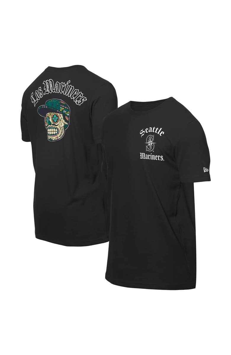 New Era Men's New Era Black Seattle Mariners Sugar Skulls T-Shirt, Main, color, 