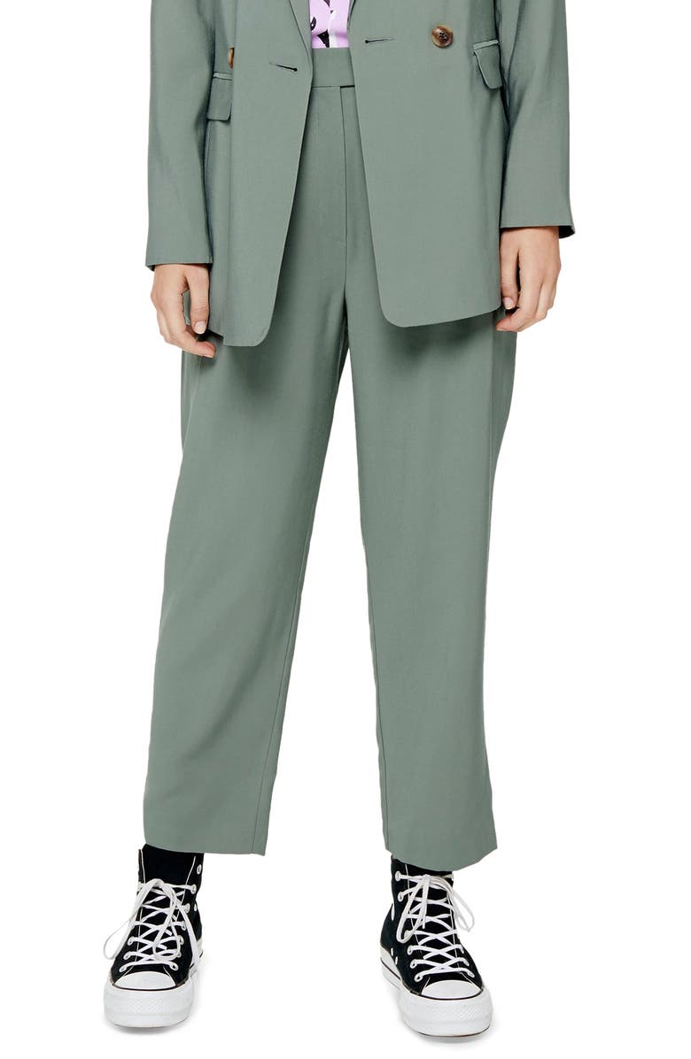 Topshop Pleated Cigarette Trousers, Main, color,