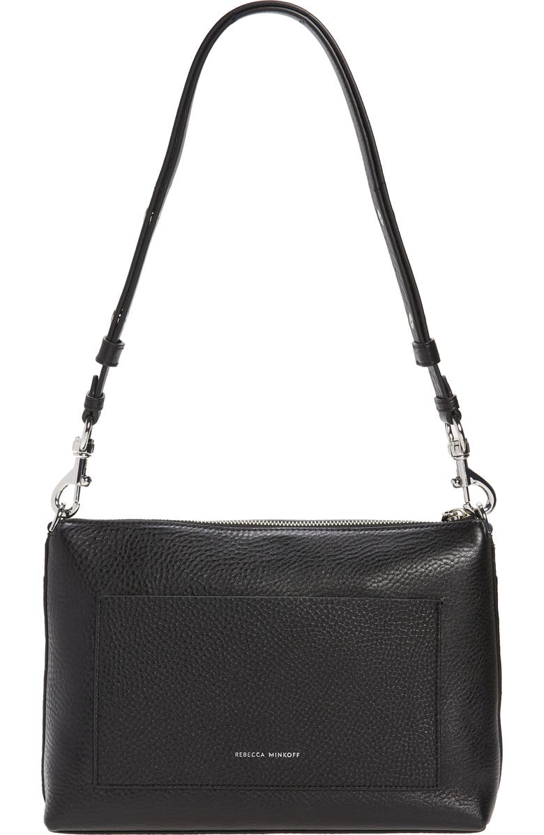 Rebecca Minkoff Darren Leather Shoulder Bag, Alternate, color, Black