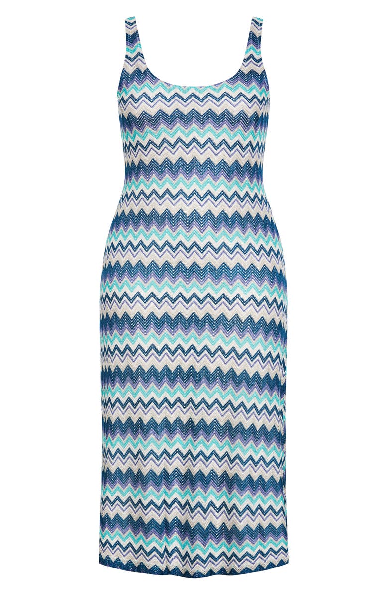 City Chic Skye Chevron Midi Dress, Alternate, color, Sky