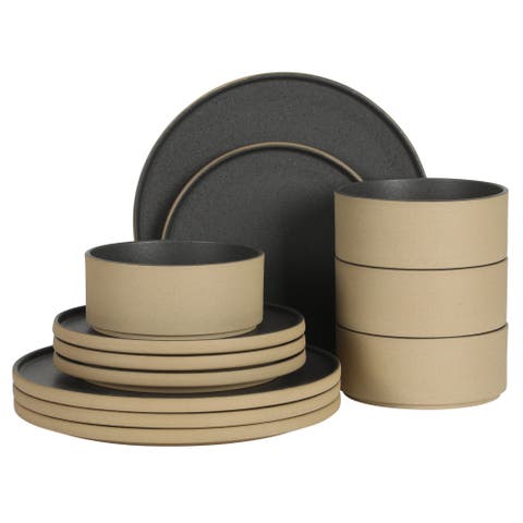 Villa Amadora 12-Piece Stoneware Dinnerware Set, Service for 4