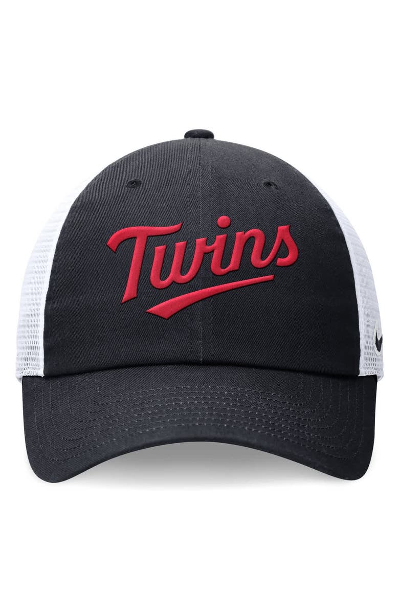 Nike Men's Nike Navy Minnesota Twins Wordmark Adjustable Trucker Hat, Alternate, color, Navy