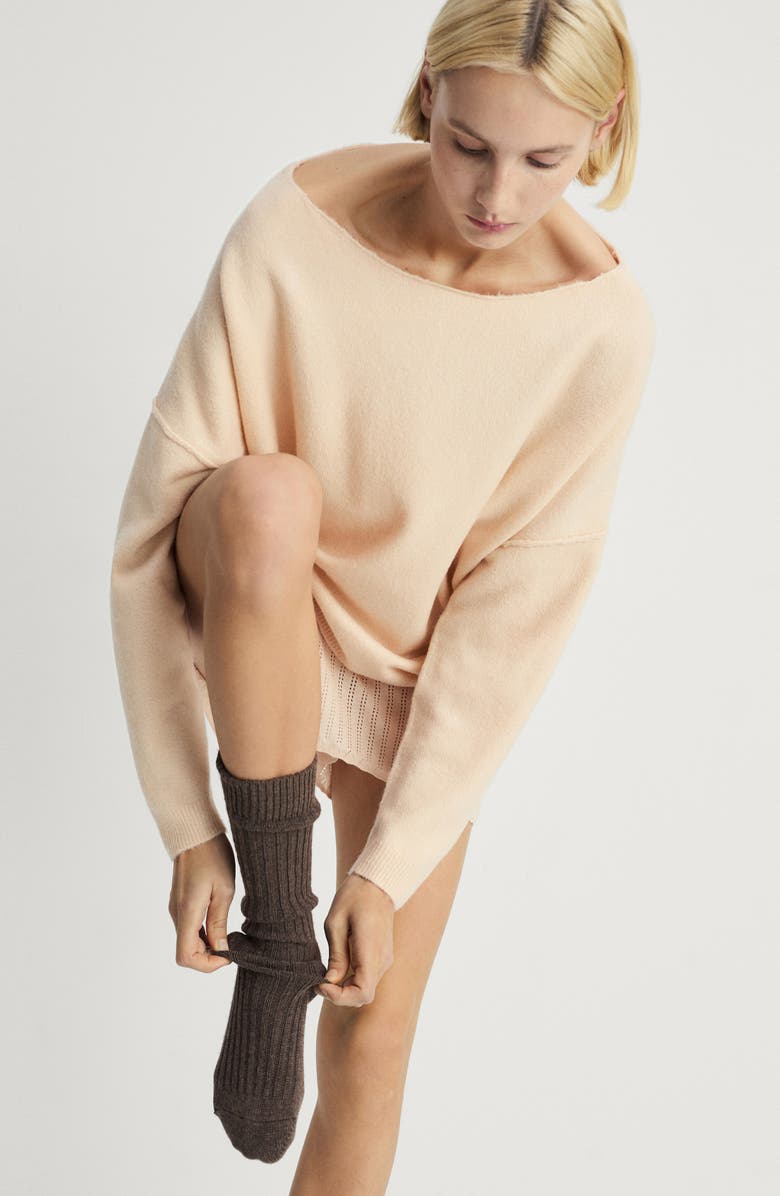 MANGO Boat Neck Sweater, Alternate, color, Light Pink