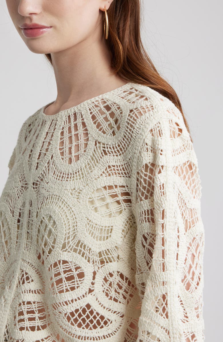 Treasure & Bond Crochet Top, Alternate, color, Ivory Dove