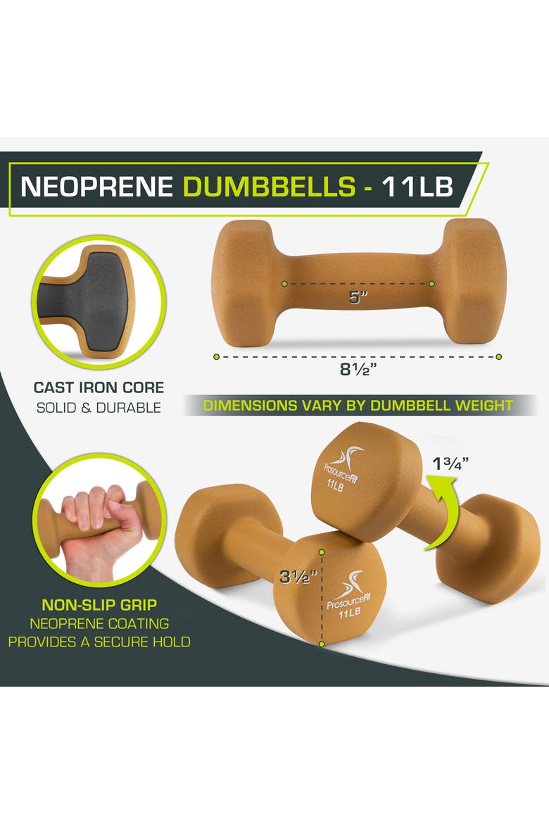 Neoprene Dumbbells, Pair, Alternate, color, 11 lb