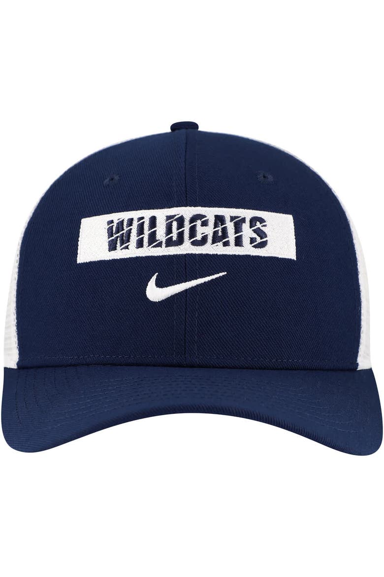 Men's Nike Navy New Hampshire Wildcats 2024/25 Sideline Rise Trucker Adjustable Hat, Alternate, color, Navy