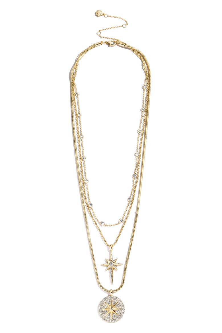 Lyra Celestial Layered Necklace, Main, color, CLEAR