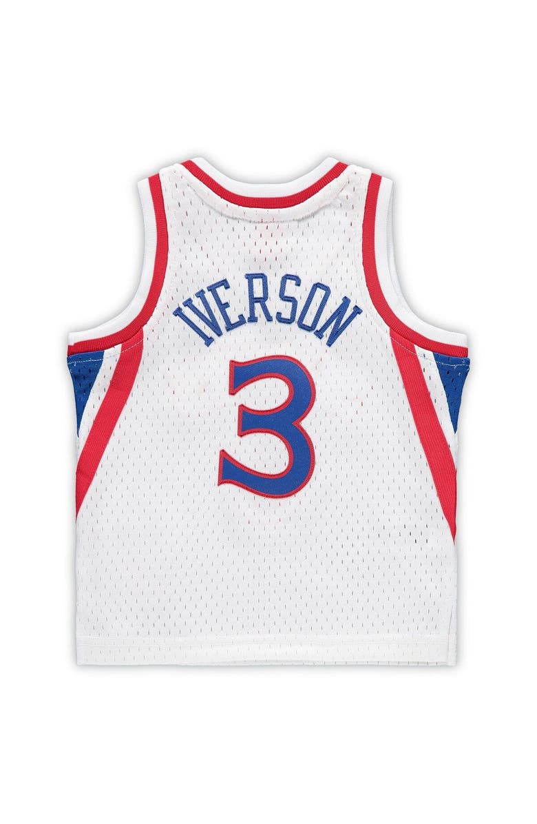 Mitchell & Ness Infant Mitchell & Ness Allen Iverson White Philadelphia 76ers 1996/97 Hardwood Classics Retired Player Jersey, Alternate, color,