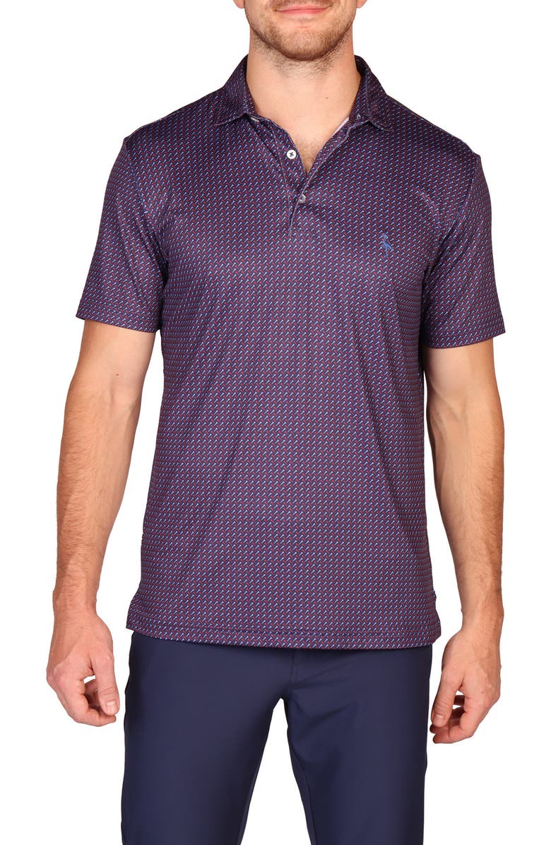 TailorByrd Golf Tees Print Performance Polo, Main, color, Purple Multi